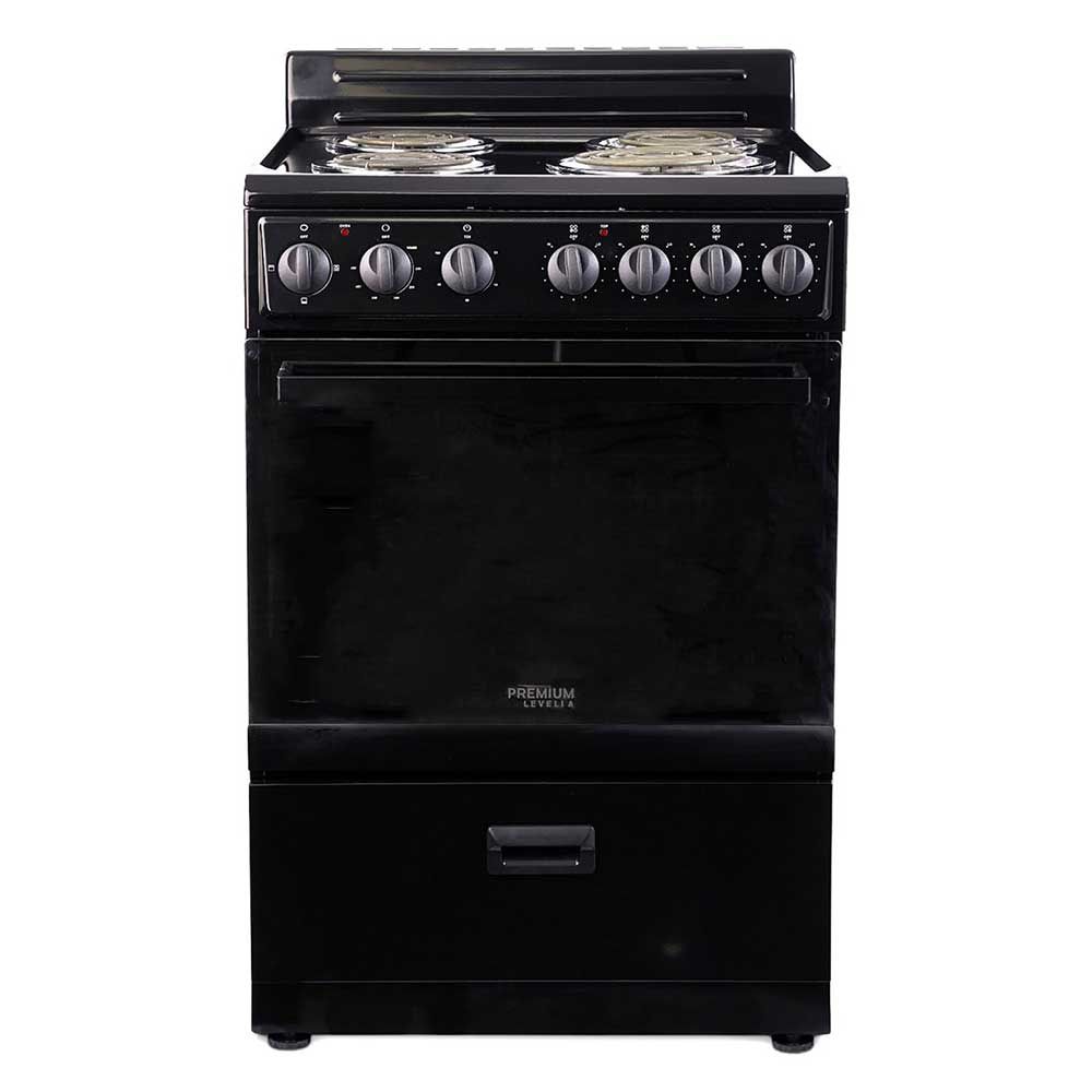 PREMIUM – Freestanding Electric Range 24" 4 Coil Burners 220V – Black