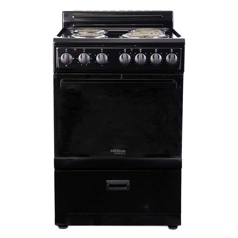 PREMIUM – Freestanding Electric Range 24" 4 Coil Burners 220V – Black