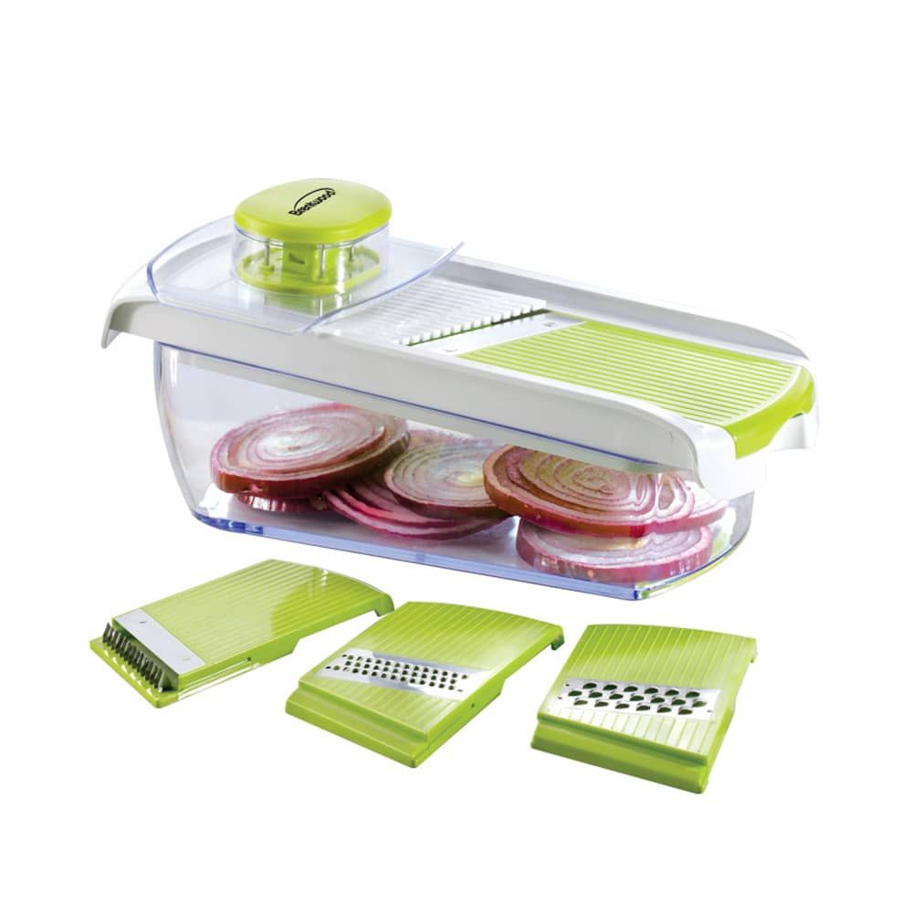 BRENTWOOD – Mandolin slicer with 5-cup storage container – Green
