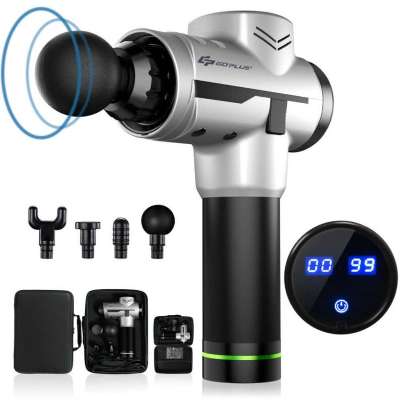 Powerful Handheld Rechargeable Deep Muscle Massager Gun with 4 Massage Heads SP36951SL Powerful Handheld Rechargeable Deep Muscle Massager Gun with 4 Massage Heads SP36951SL