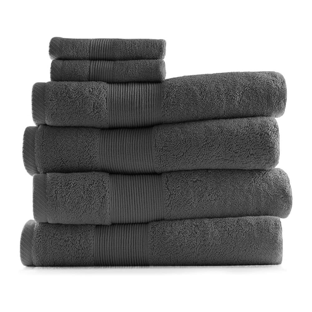 Hearth Harbor 700 GSM Hand Bath Towel Collection 100 Cotton Luxury Set of 4 Bath Towels 2 Wash Cloths Ultra Soft Highly Absorbent Beach Spa Bathroom Body Shower Towels - Gray SC_HH_towel_6p ack_gray