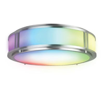 FEIT - 13 In. RGBW Flush Mount Smart Ceiling Fixture 27.5W – Brushed Nickel