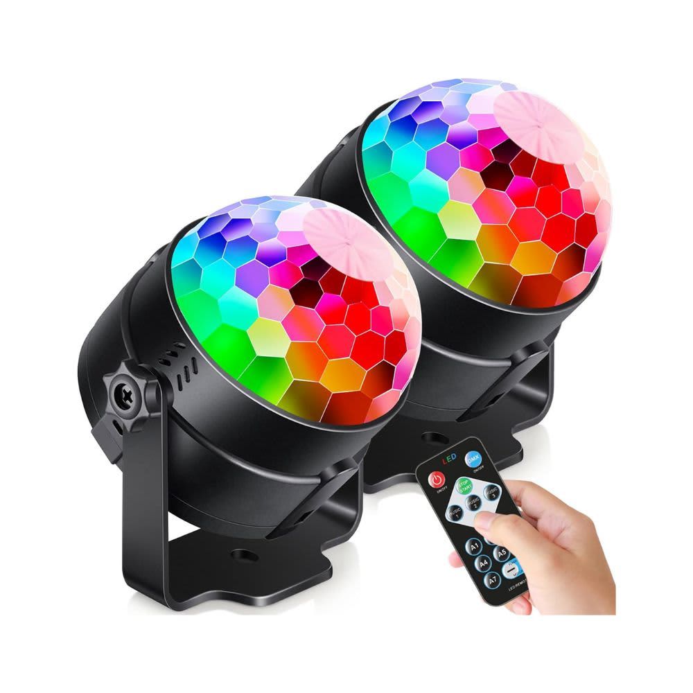 Luditek [2-Pack] Sound Activated Party Lights with Remote Control Dj Lighting, Disco Ball Light B074QM393N