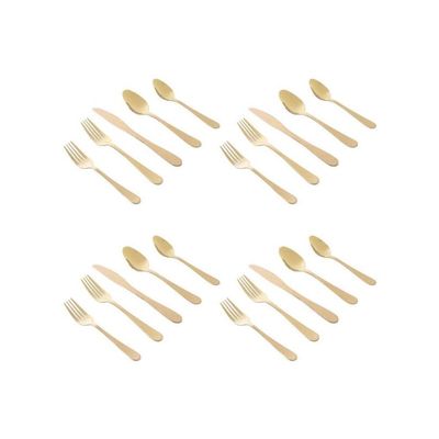 Gibson Home Stravida 20 Piece Flatware set in Gold Stainless Steel 137379.20