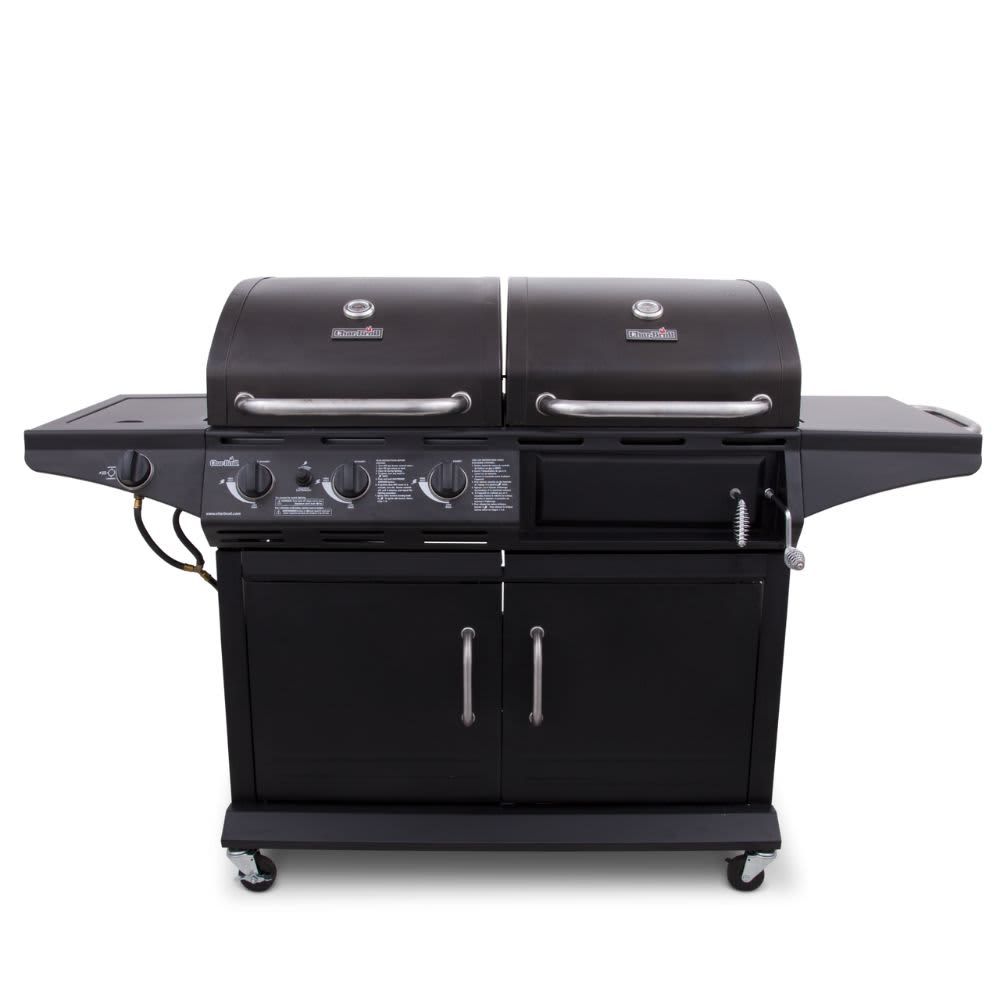 Char-Broil Deluxe Series 30,000 BTU 3 Burner Gas & Charcoal Grill With Side Burner 463724514