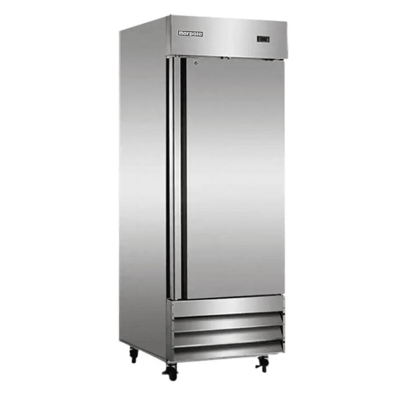 NORPOLE – 23 Cu. Ft Single Door Commercial Upright Reach-In Freezer – Stainless Steel