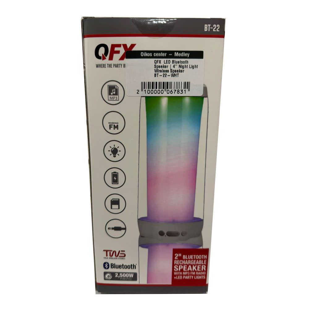 QFX – 4" LED Bluetooth Night Light Wireless Speaker