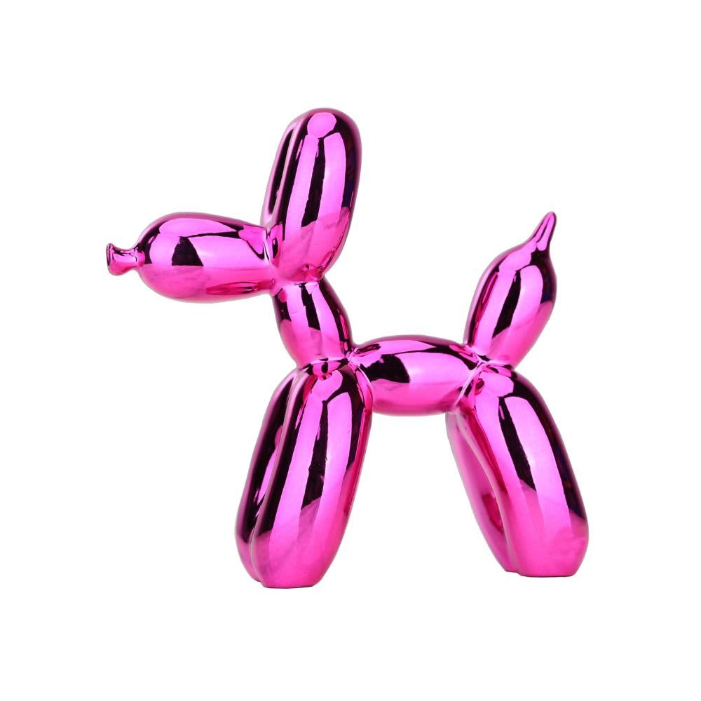 WUBIANJIE Animals Figurine Resin Cute Shiny Balloon Dog Shape Statue Art Sculpture Figurine Craftwork Home Decor with Antiskid Mat Lucky (Purple,25x25x9cm) B085TM4FYK