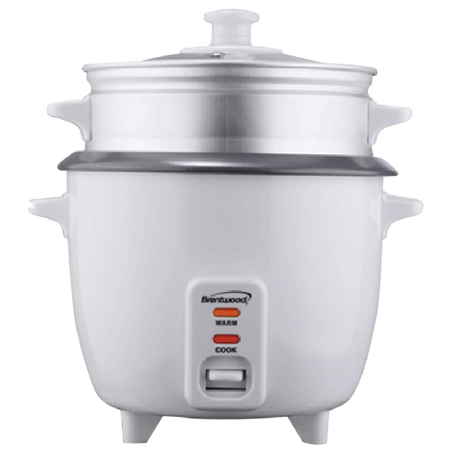 Brentwood Rice Cooker and Food Steamer 700-Watt, 10-Cup, White TS-380S