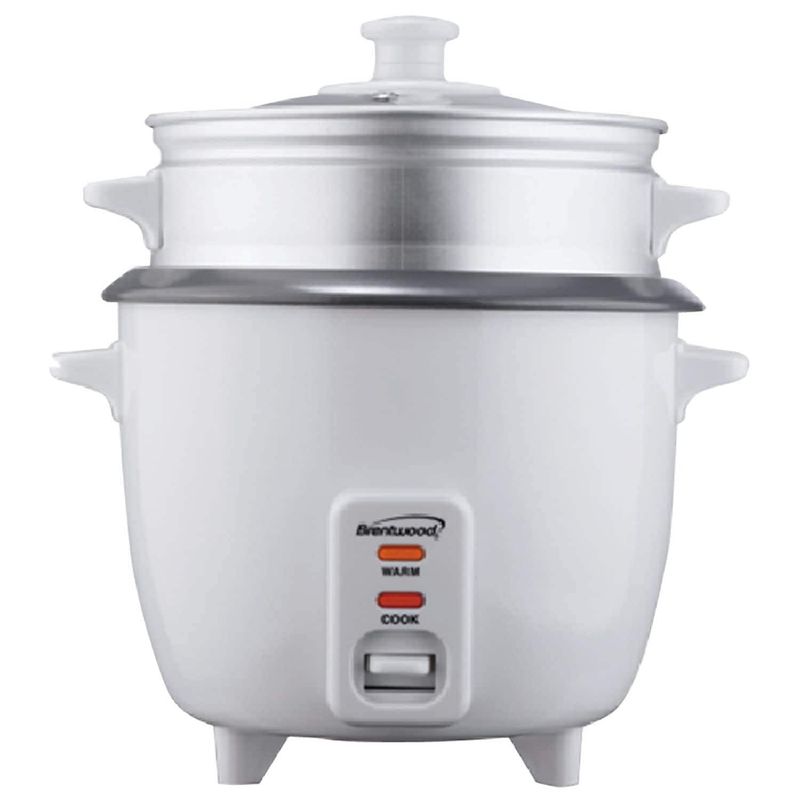 Brentwood Rice Cooker and Food Steamer 700-Watt, 10-Cup, White TS-380S