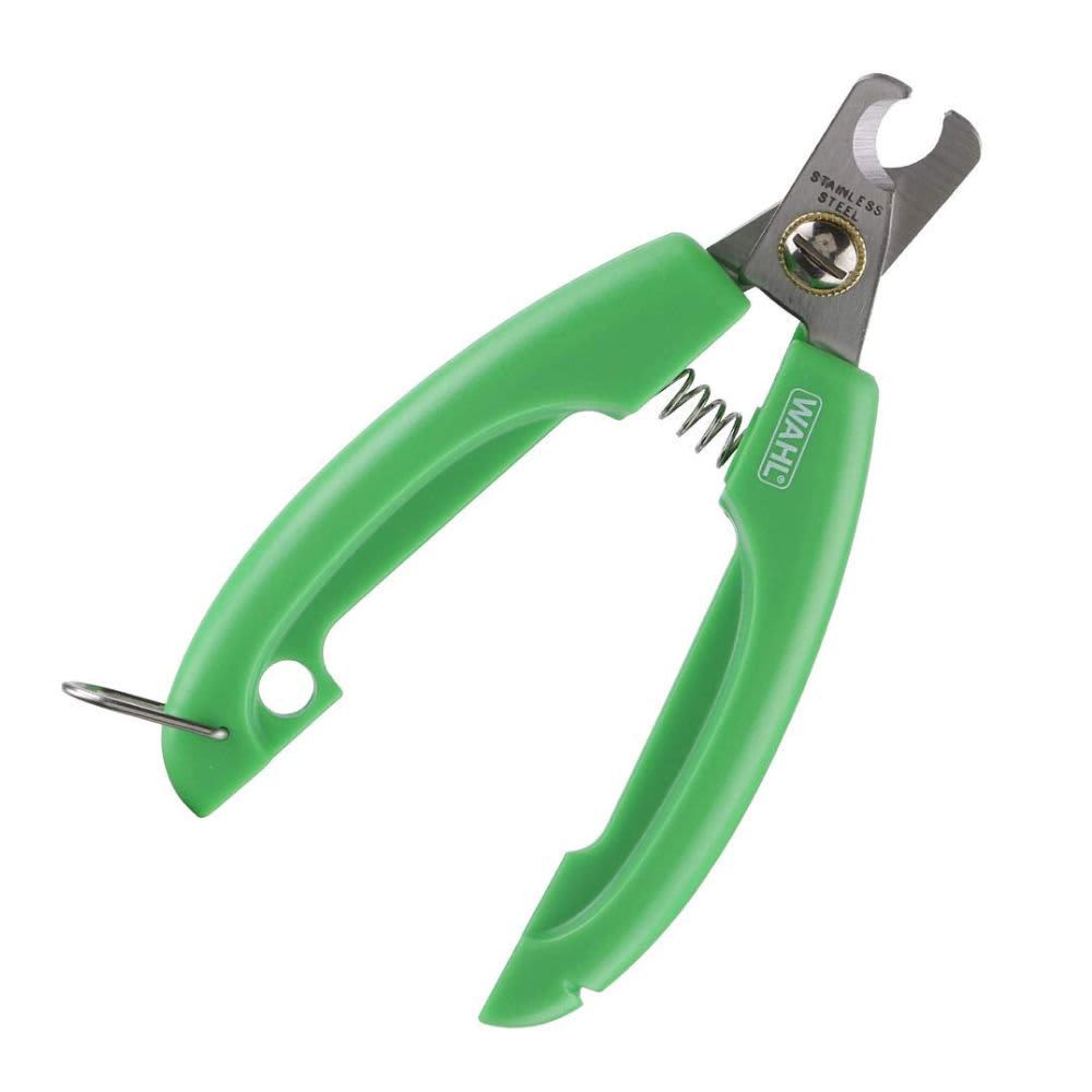 WAHL - Pet Nail Clipper, Stainless Steel curved blades, safety lock, nonslip handles - Green