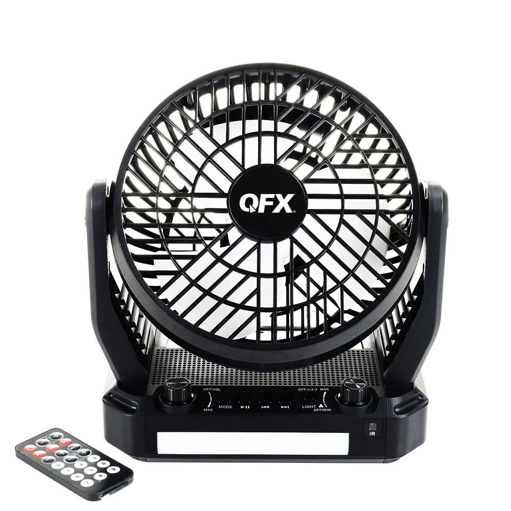 QFX BT Speaker With 6 Inch Fan, Solar R-43