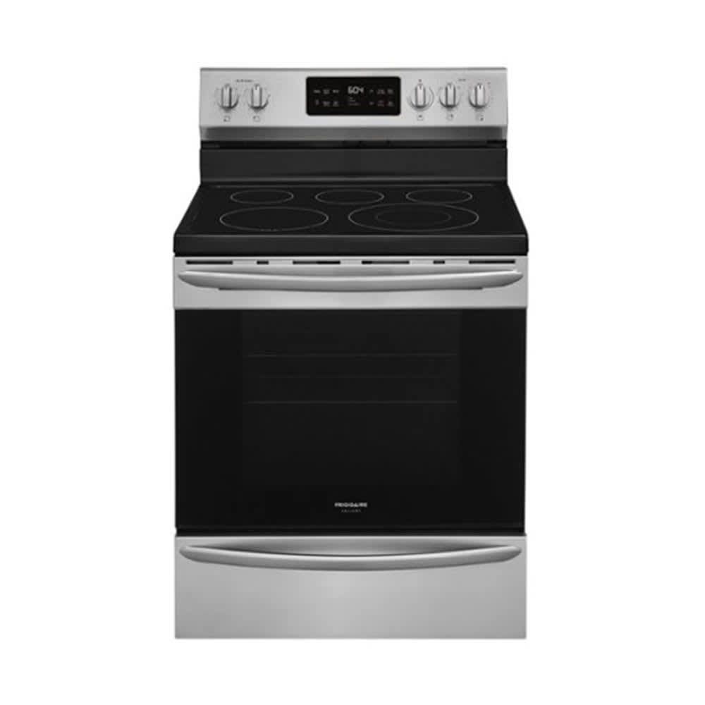 Frigidaire - Gallery 5.4 Cu. Ft. Freestanding Electric Convection Range with Self-Cleaning - Stainless steel GCRE3038AF Frigidaire - Gallery 5.4 Cu. Ft. Freestanding Electric Convection Range with Self-Cleaning - Stainless steel GCRE3038AF