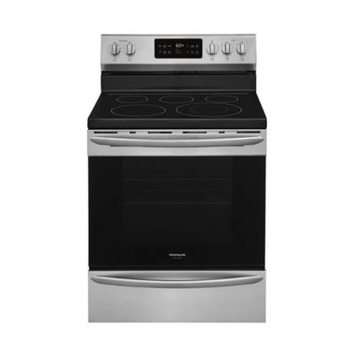 Frigidaire - Gallery 5.4 Cu. Ft. Freestanding Electric Convection Range with Self-Cleaning - Stainless steel GCRE3038AF Frigidaire - Gallery 5.4 Cu. Ft. Freestanding Electric Convection Range with Self-Cleaning - Stainless steel GCRE3038AF