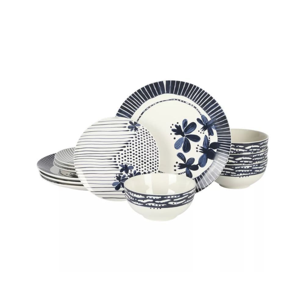 Gibson Home Eliza 12 Piece Ceramic Dinnerware Set 136587.12