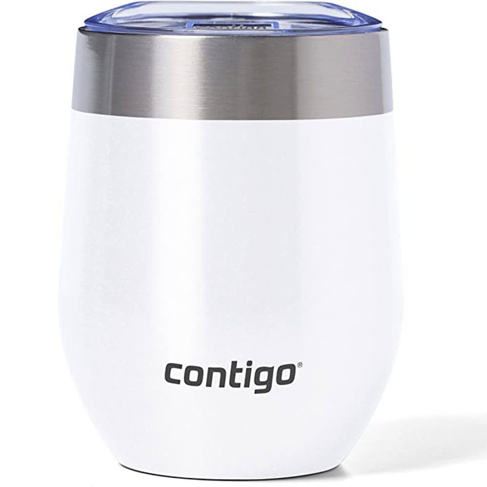 Contigo River North Stainless Steel Wine Tumbler with Splash-Proof Lid, 12 Oz., Sunbeam White 2164988