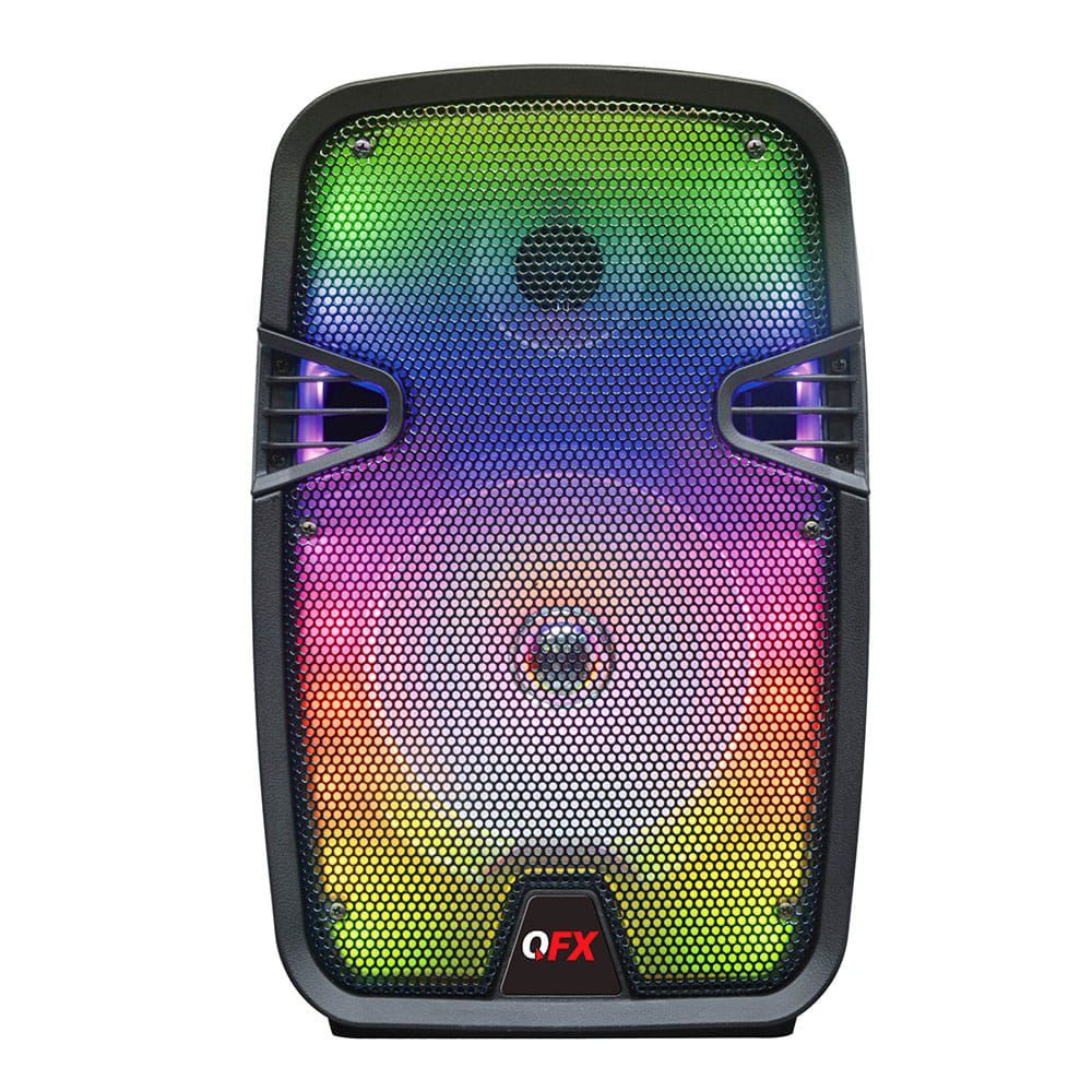 QFX – 8" Portable Bluetooth Speaker with Liquid Motion Lights – Black
