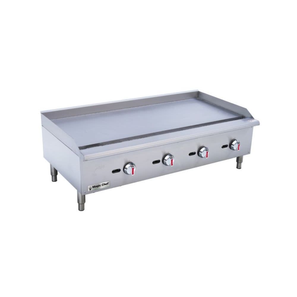 MAGIC CHEF – 48 in Commercial Natural Gas Manual Countertop Griddle – Stainless Steel