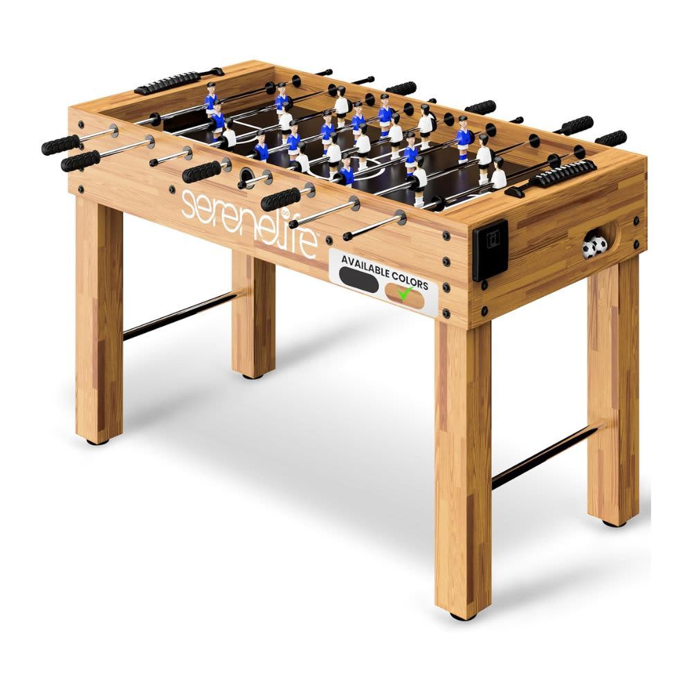 SereneLife 48in Competition Sized Foosball Table, Soccer for Home, Arcade Game Room SLFS13LT75N
