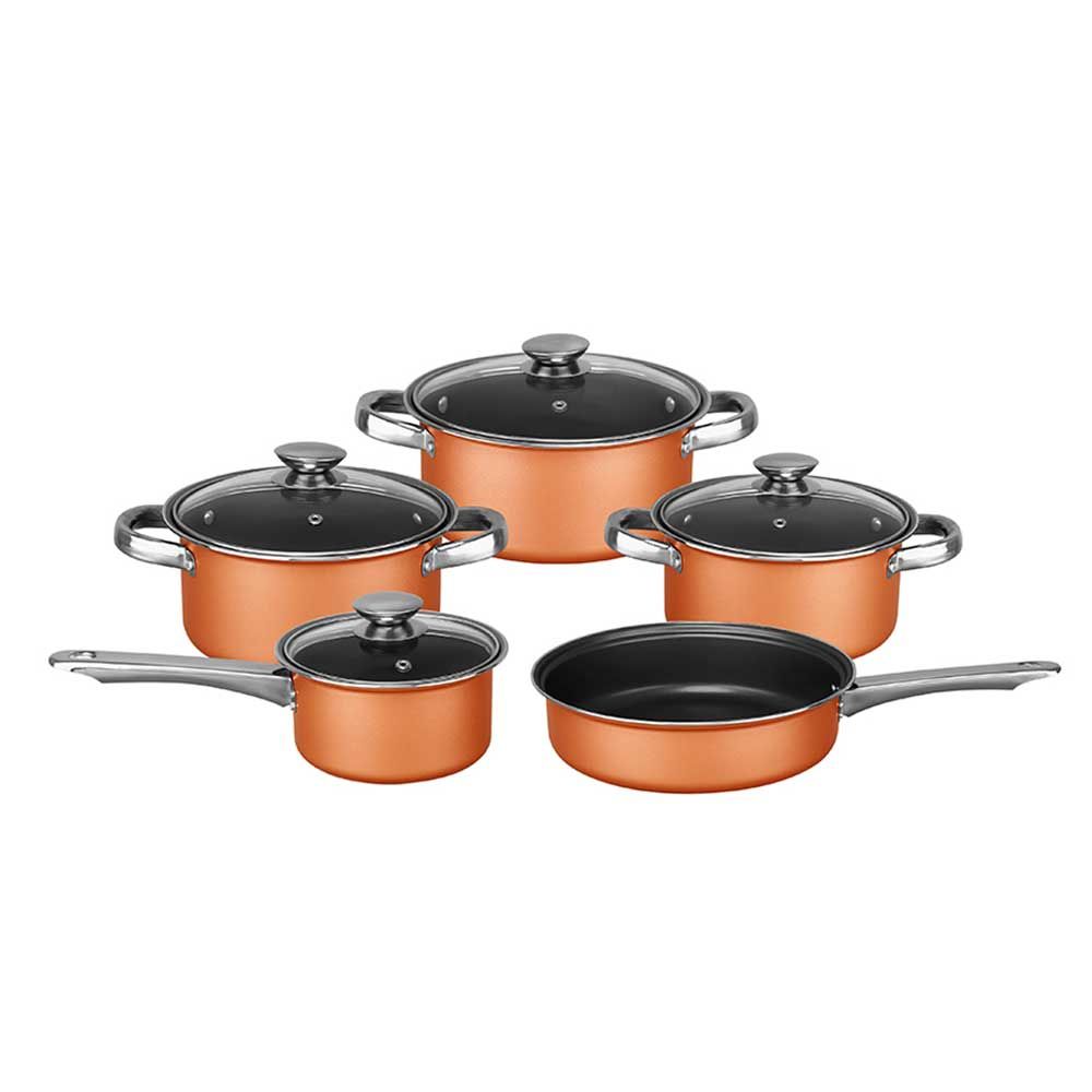 Brentwood 9-Piece Non-Stick Cookware Set, Copper BPS-309C