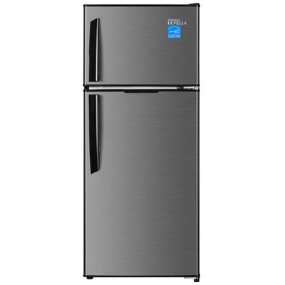 PREMIUM – Compact Top Freezer Refrigerator 4.4 Cu Ft 2-Door – Black with Inox Door