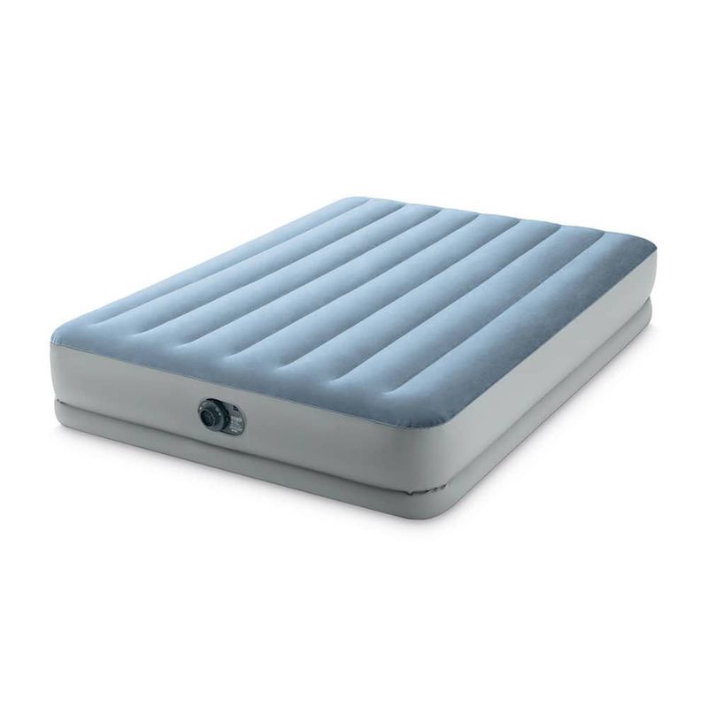 INTEX – Queen Mid-Rise Comfort Airbed with Fiber-Tech Technology – Gray