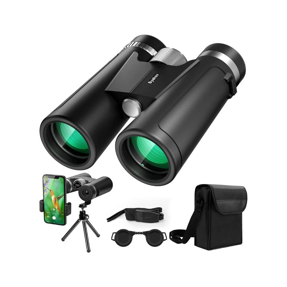 Byakov 12x42 Binoculars for Adults and Kids, Compact Hunting Binoculars with Clear Weak Light Vision B08KW59SKF