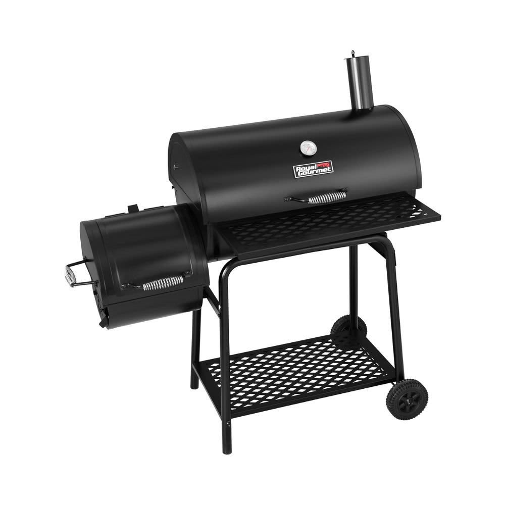 Royal Gourmet Charcoal Grill with Offset Smoker, Black CC1830F