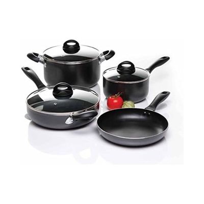 OSTER – Claiborne 7-Piece Cookware Set, Multi-Size – Black