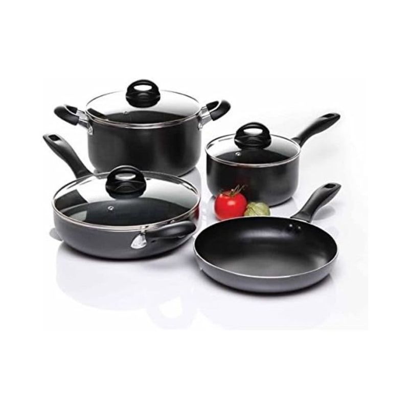 OSTER – Claiborne 7-Piece Cookware Set, Multi-Size – Black