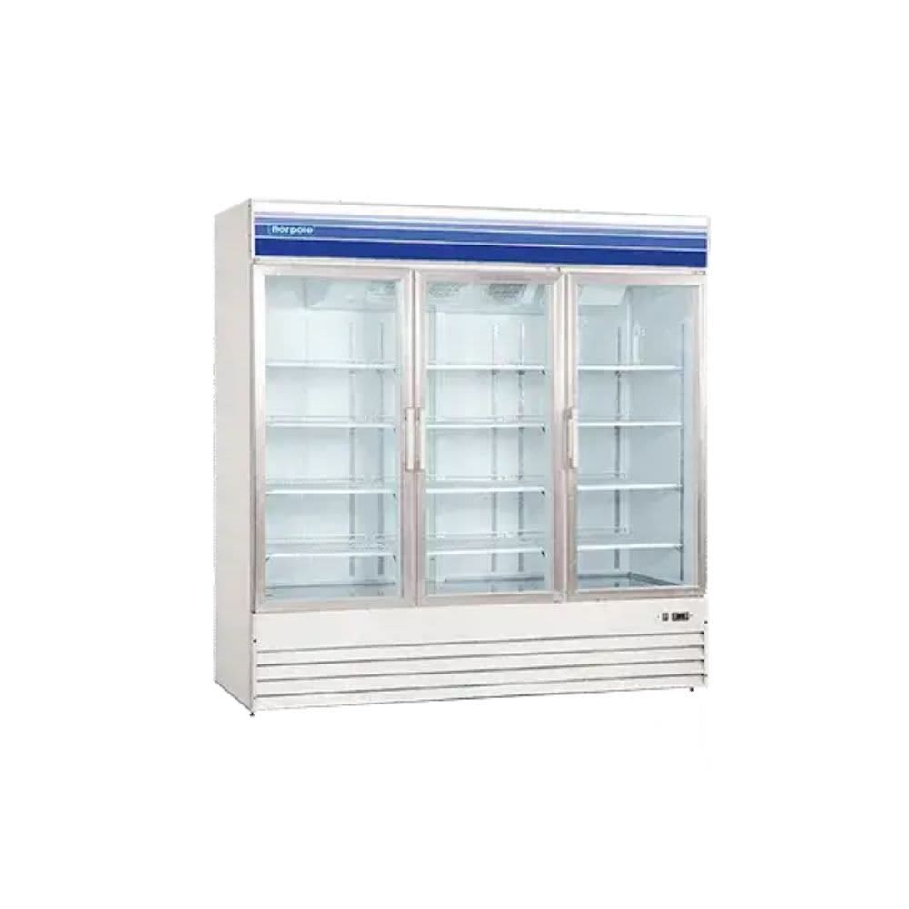 Norpole NPGR3-S 78.00'' White 3 Section Swing Refrigerated Glass Door NPGR3-S