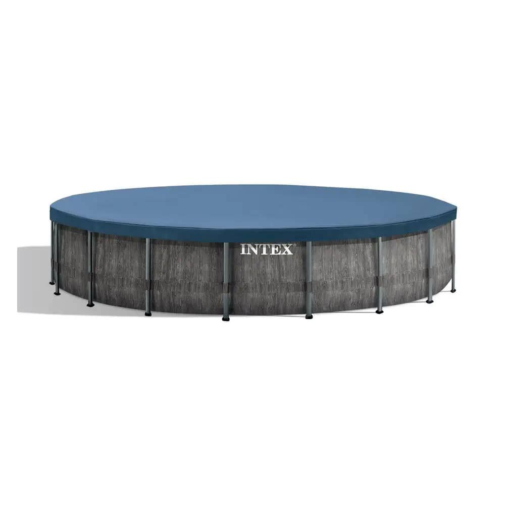 INTEX – 18 ft. Round 48 in. Frame Pool Set with Cover, Ladder, and Pump – Model 26743EH
