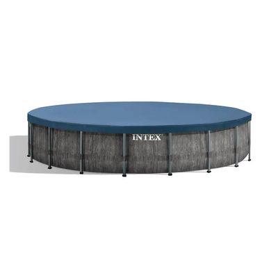 INTEX – 18 ft. Round 48 in. Frame Pool Set with Cover, Ladder, and Pump – Model 26743EH