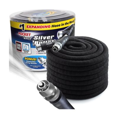 Pocket Hose Silver Bullet 100 ft Turbo Shot Nozzle Multiple Spray  B07JCJFJFY