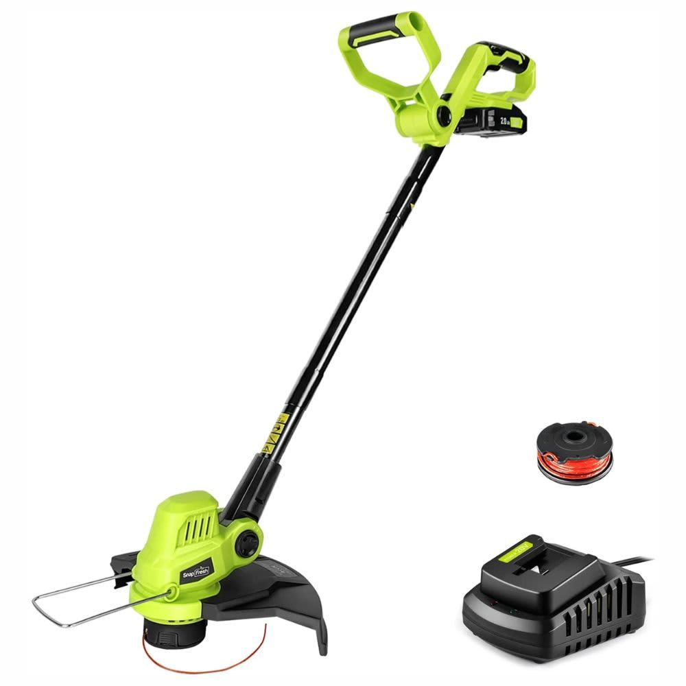 SNAPFRESH – 20V Cordless Electric String Trimmer with Battery and Charger – Green