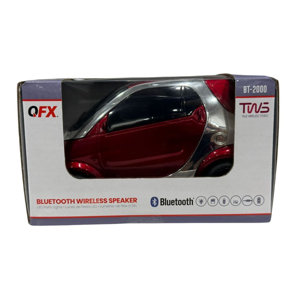 QFX Small Car Shape Bluetooth Speaker BT-2000-RED