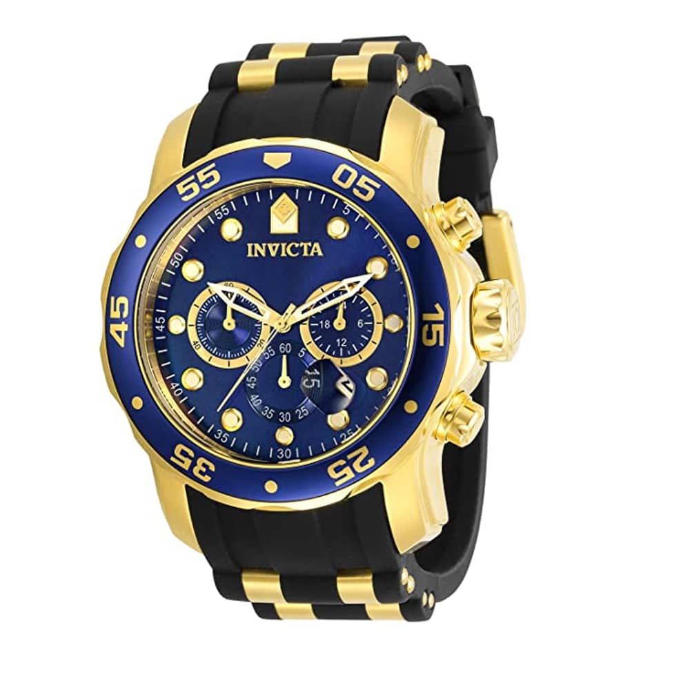 Watch Invicta Pro Diver Men 48mm Stainless Steel Gold Blue dial Quartz, 30763