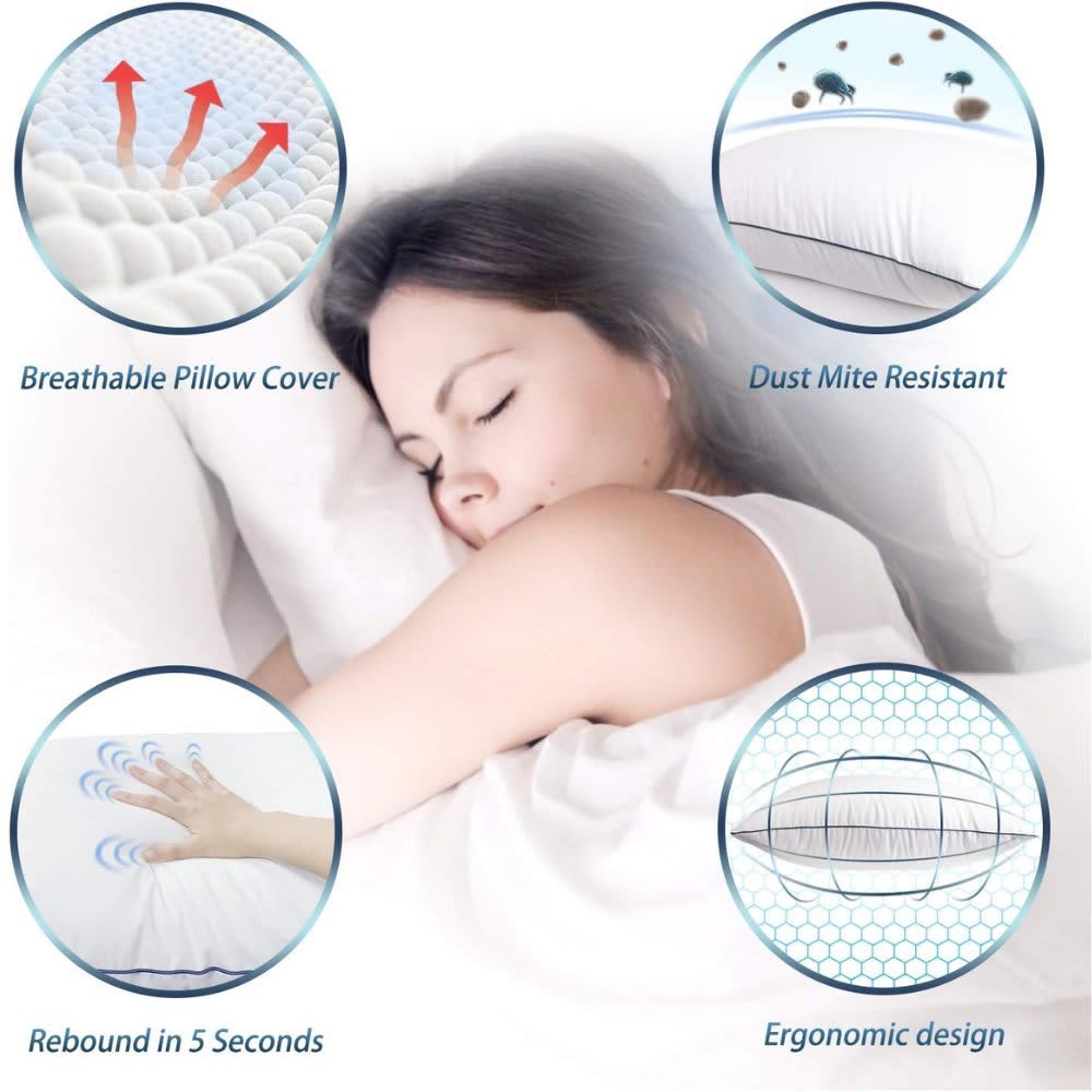 Zibroges JKD-JYM001 CP005 Bed Pillows, Queen (Pack of 2) B08WX8GNHK