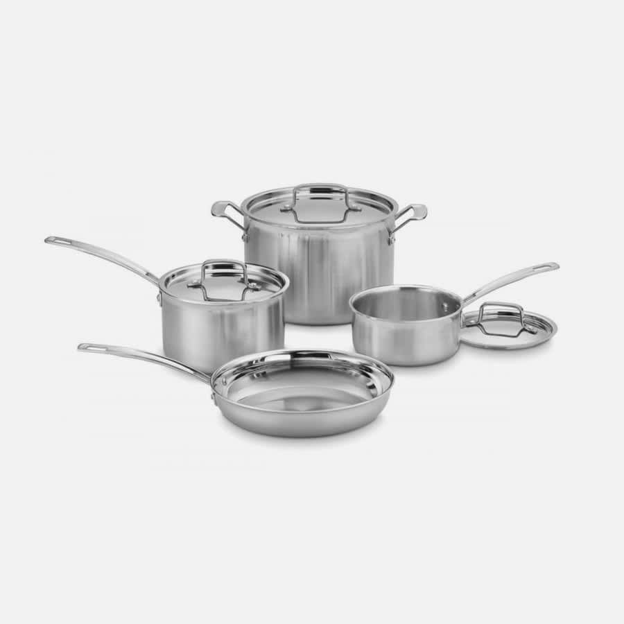 CUISINART – MultiClad Pro Triple Ply 7-Piece Cookware Set – Stainless Steel