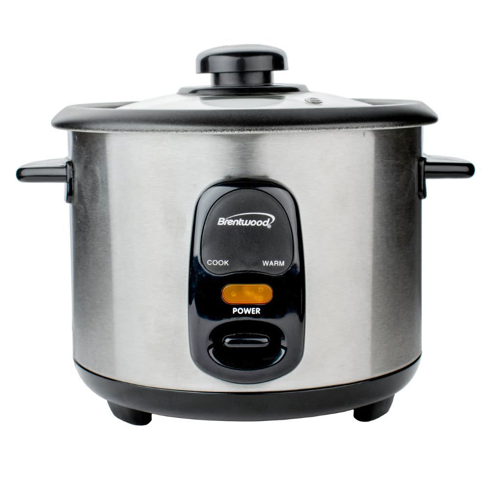 BRENTWOOD – 8‑Cup Uncooked / 16‑Cup Cooked Rice Cooker – Stainless Steel