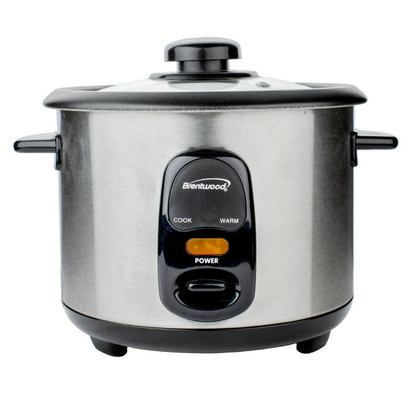 BRENTWOOD – 8‑Cup Uncooked / 16‑Cup Cooked Rice Cooker – Stainless Steel