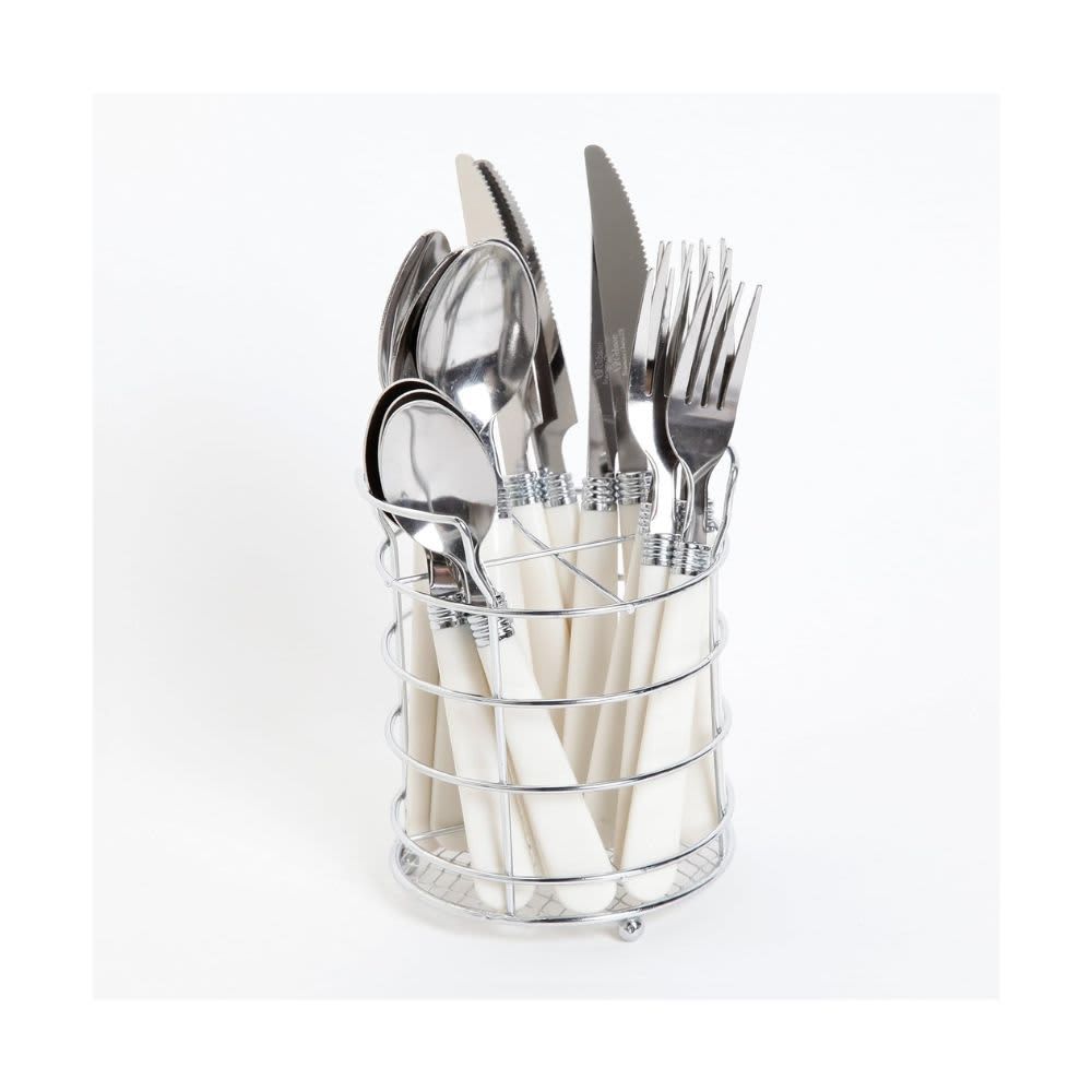 GIBSON – Sensations II 16-Piece Flatware Set – White