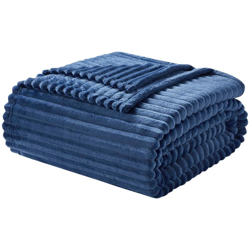 NESTL – Plush Blanket Queen 90"x90" – Navy Blue