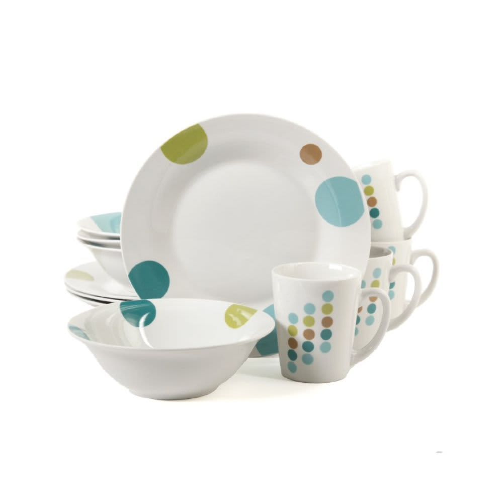 Gibson Home Retro Specks 12 Pc Dinnerware Set, Service for 4 (16) Piece, Multi-color 91701.12