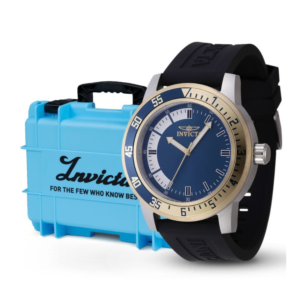 Invicta Specialty White, Blue Men's Watch Bundle - 45mm, Black with Invicta 8-Slot Dive Impact Watch Case, Light Blue (B-47280-DC8-LTBLU) Invicta Specialty White, Blue Men's Watch Bundle - 45mm, Black with Invicta 8-Slot Dive Impact Watch Case, Light Blue (B-47280-DC8-LTBLU)