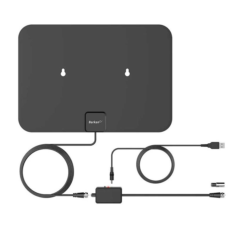 BARKAN – Indoor HDTV Ultra-Thin Amplified Antenna – Black