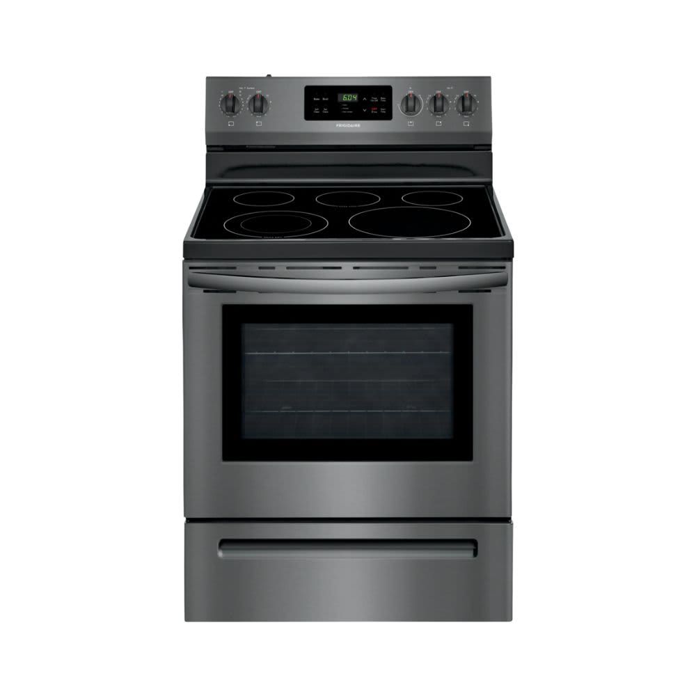 Frigidaire - 5.3 Cu. Ft. Self-Cleaning Freestanding Electric Range - Black Stainless Steel FFEF3054TD