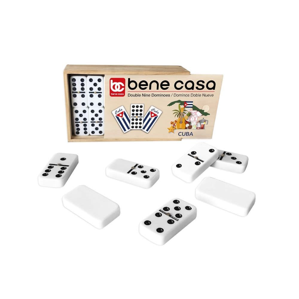 BENE CASA – Cuban Double Nine Dominoes in Wooden Box