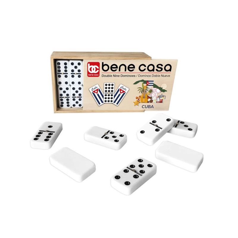 BENE CASA – Cuban Double Nine Dominoes in Wooden Box BENE CASA – Cuban Double Nine Dominoes in Wooden Box