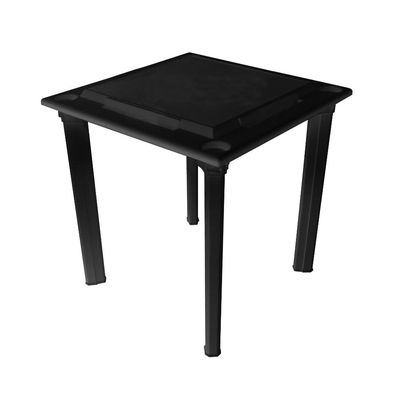 Bene Casa waterproof plastic game table w/ tile rack, removable legs, Black BC-65291